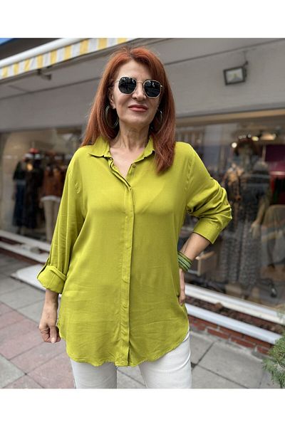 DenizEge Viscose Shirt Pistachio Green