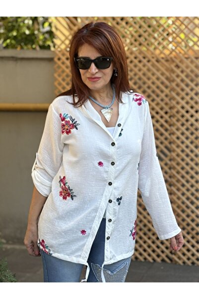 DenizEge Rosie Hooded Shirt White