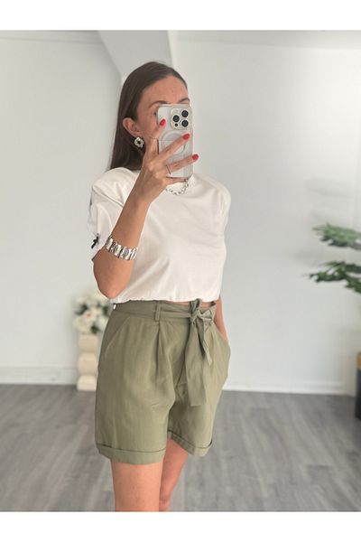 BETÜLAKSU Padded Ribbon Detailed T-Shirt