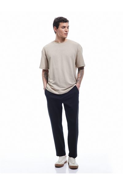 Koton New Season Elastic Waist Pocket Detailed Buttoned Chino Trousers