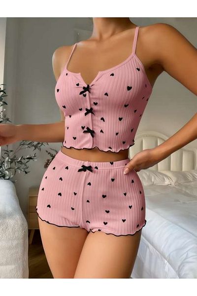 REAL PASSİONE Women's Shorts and Trousers Paddy Paddy Pajama Set Stylish, Elegant and Comfortable