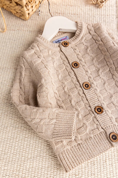 Babymod Knitwear Cardigan 3-Piece Adjustable Strap Knitted Baby Boy Salopet Jumpsuit Set