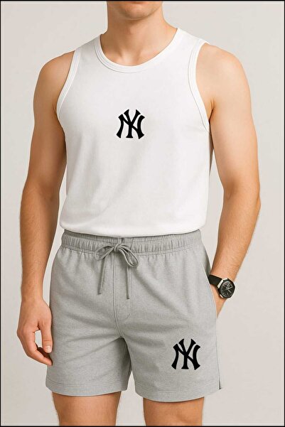 TREND ALİSSE Σετ 2 τεμαχίων ανδρικό μαύρο γκρι αθλητικό σορτς και μπλουζάκι κ...