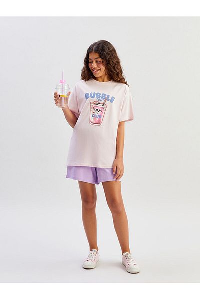 LC Waikiki Green Crew Neck Girl's T-Shirt