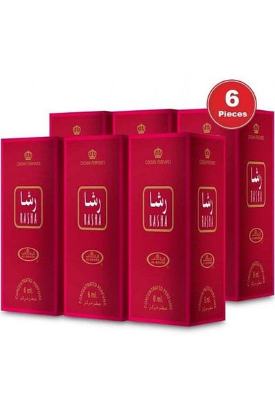 Al Rehab perfumes 6-Piece Rasha Concentrated Perfume Oil Without Alcohol 6ml