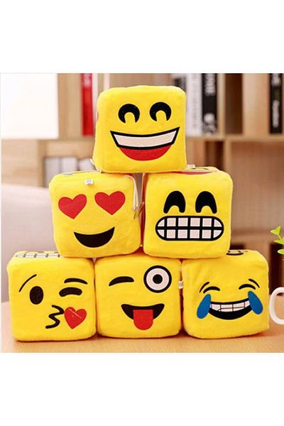 Other Cute Soft Stuffed Emoji Cube Doll Toy 9.5cm