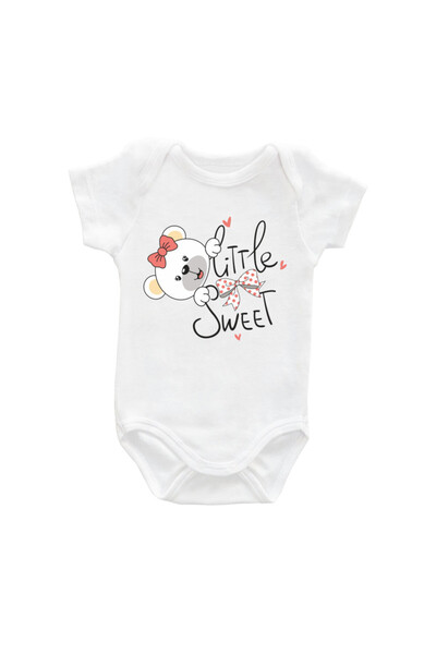 Printisimi Body bebelus "Little sweet", Alb, Bumbac