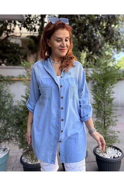DenizEge Mesh Shirt/Jacket Indigo Blue
