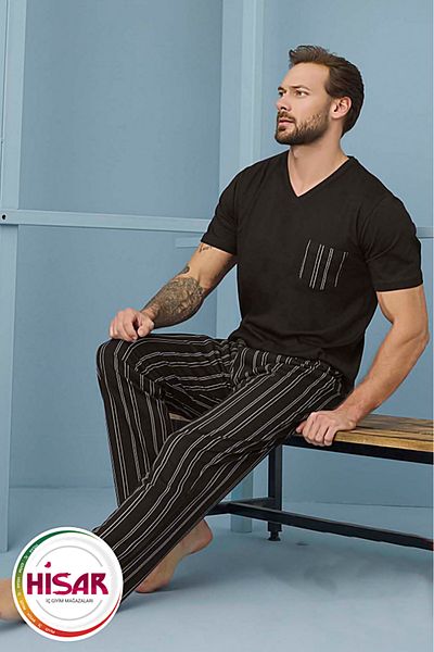 Aydoğan 100% Cotton Men's Short Sleeve Pajama Set Style and Comfort in One