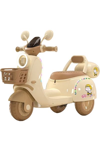 Toybox Kids Motorcycle, 6V Battery Powered Electric Motorcycle with LED Headlights, Music, 3 Wheels Motorbi