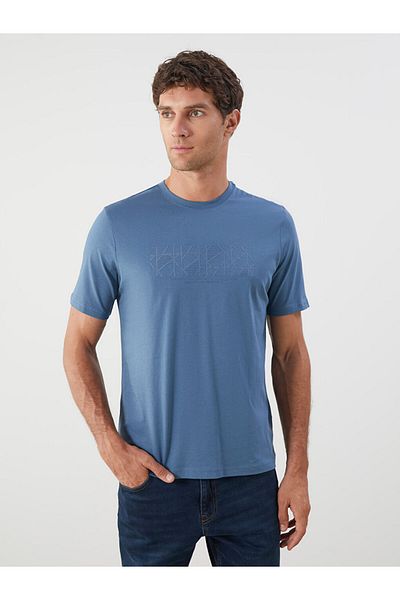 LC Waikiki New Season Crew Neck Printed Combed Cotton Men's T-Shirt - S5P206Z8