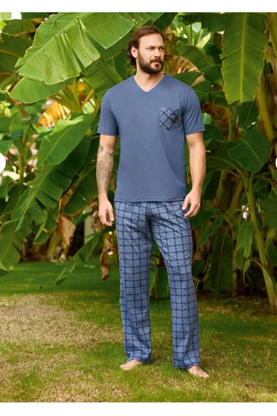 Aydoğan 100% Cotton Men's Short Sleeve Pajama Set Style and Comfort in One
