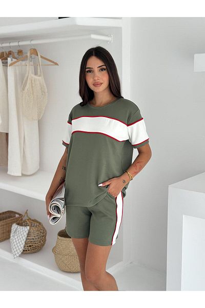 sportiness Garnish Soft Texture Modal Fabric Shorts Suit