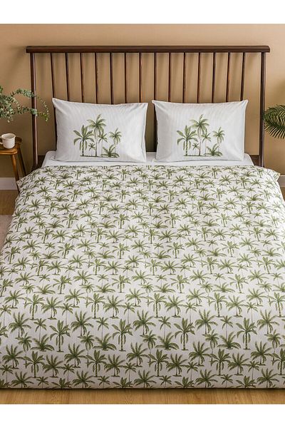 LC Waikiki Tree Printed Double Duvet Cover Set