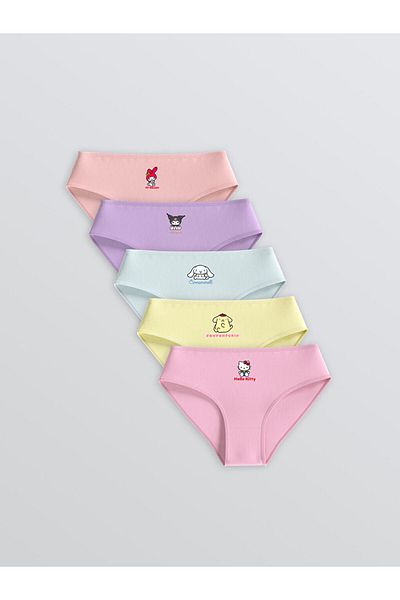 LC Waikiki Nou sezon Hello Kitty Imprimate Chiloți pentru fete 5 piese - S5QV26Z4