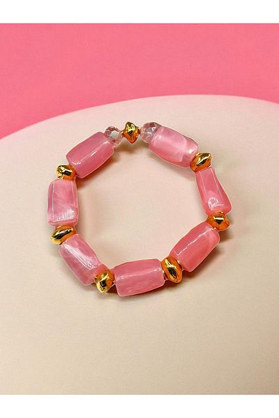 dela otantik Handmade Thick Acrylic Beaded Adjustable Bracelet – Authentic Bohemian Colorful Summer Style Bijoux Jewelry