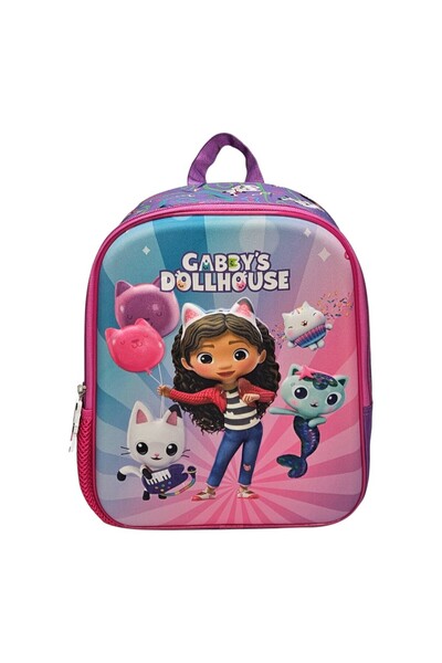 Gabby's Dollhouse 3D ученическа чанта, 30x24x12 см, многоцветна, регулируеми ...