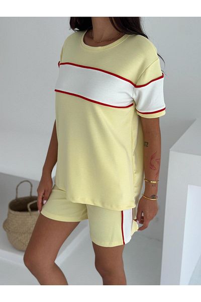 sportiness Garnish Soft Texture Modal Fabric Shorts Suit