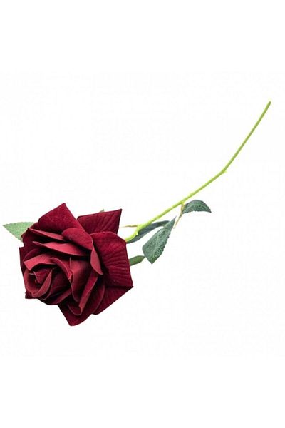 OEM Floare artificială, tulpină de trandafir, 50 cm, vișiniu