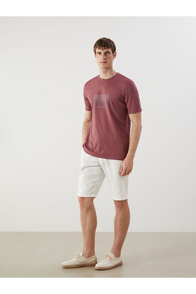 LC Waikiki New Season Crew Neck εμπριμέ χτενισμένο βαμβακερό ανδρικό Tisort - S5R659Z8