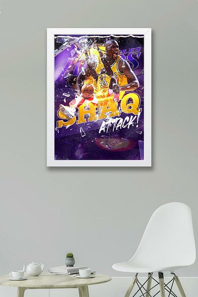 Saturn Pictură înrămată de Shaquille O'Neal - Pictură poster NBA Shaq Attack