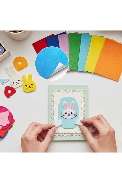 ALPJOY A4 Felt Sheet Adhesive Mixed Pack of 10