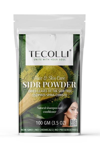 TECOLLI Sidr Powder – A 100% Natural Herbal Cleanser & Conditioner for Hair Growth – 100g(Yemeni)