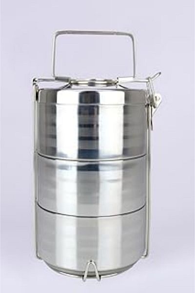 NETWORK ART Digithome 3-Piece Steel Bowl Food Transport Storage and Transport Bowl for Business Office School Gray - Yk1430 C320