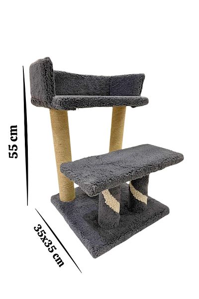 Komano Pontika Your Cat's New Eye! 2-Tier Plush Cat Scratching Lying and Resting Board–Modern Design