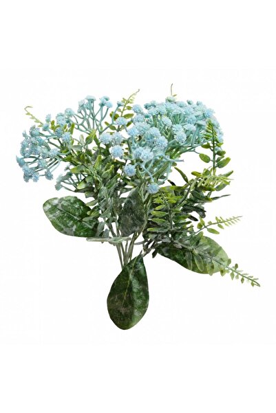 OEM Flori artificiale înghețate, Gypsophila, buchet cu 9 tulpini, 35 cm, albastru
