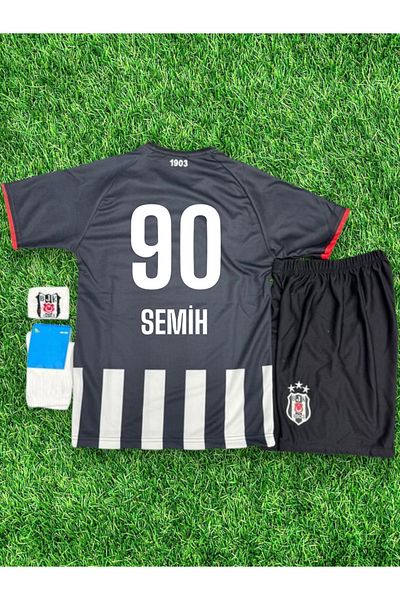 FORMALİSTAN Semih Kılıçsoy-90 Bêkirtaş 25-26 Sezon Set de 4 tricouri de fotbal pentru copii - cu băț