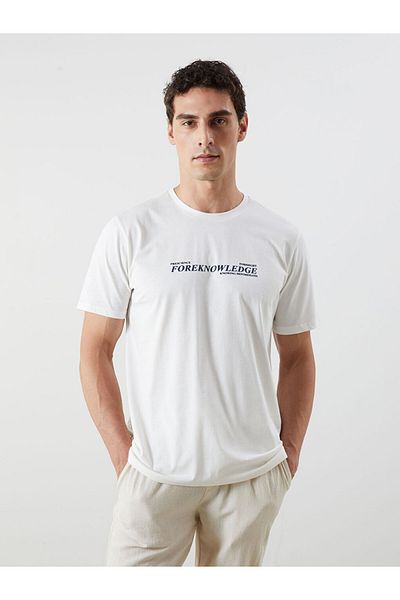 LC Waikiki New Season Crew Neck Short Sleeve Printed Combed Cotton Men's T-Shirt - S5Ii74Z8