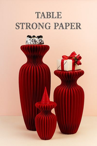 seasons box Red Folding Display Tables - 3 Pieces of Sturdy Paper