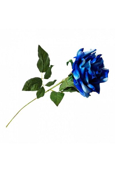 OEM Floare artificială, tulpină de trandafir, 75 cm, albastră