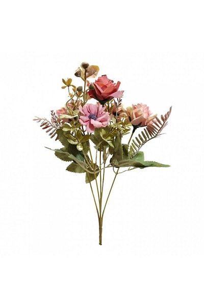 OEM Flori artificiale, buchet de 5 tulpini înghețate, 30 cm, roz