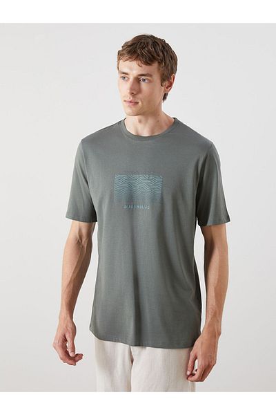 LC Waikiki New Season Crew Neck εμπριμέ χτενισμένο βαμβακερό ανδρικό Tisort - S5R659Z8
