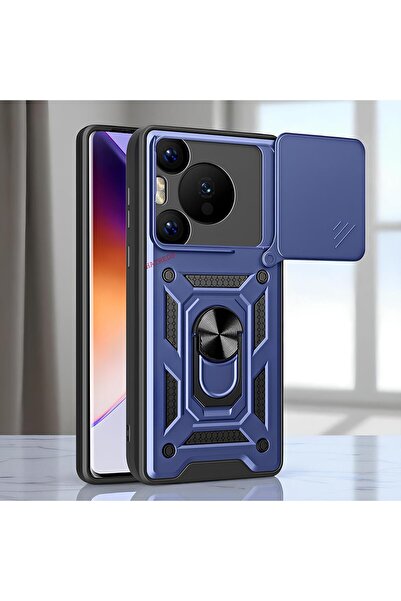 Hatreds Huawei Pura 70 Pro 5G Kılıf Magnetik Standlı Sürgülü Kamera Korumalı ...