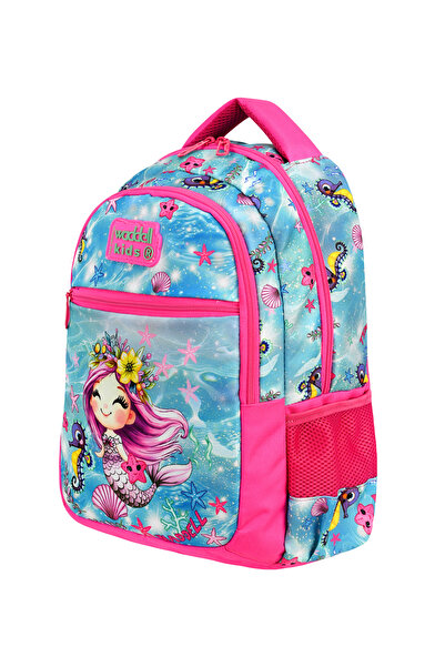 CANLOOR Rucsac pentru școală primară cu tematică sirenă licențiată, cutie termică pentru prânz și suport pentru stilou, set de 3