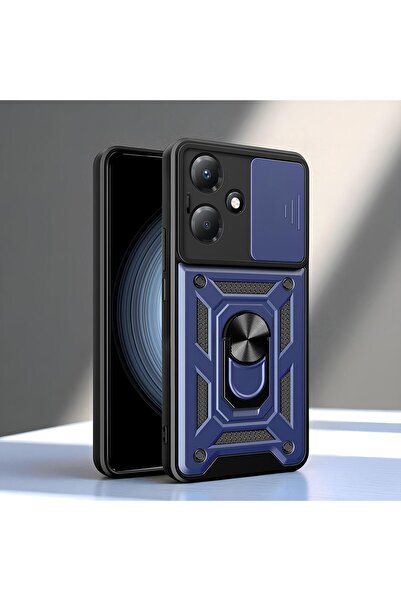 Hatreds İnfinix Hot 30 Play Kılıf Magnetik Standlı Sürgülü Kamera Korumalı TP...