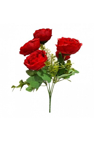 OEM Artificial Flowers, Peonies, Bouquet of 5 Stems, 30 cm, Red