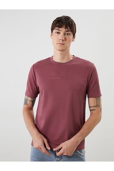LC Waikiki New Season Crew Neck εμπριμέ χτενισμένο βαμβακερό ανδρικό Tisort - S5IM12Z8