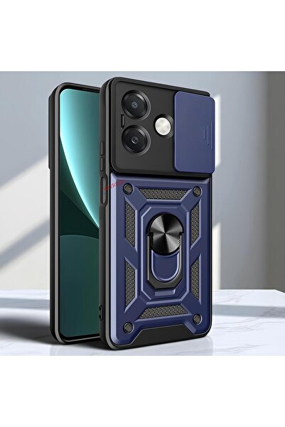 Hatreds Oppo A3 Kılıf Magnetik Standlı Sürgülü Kamera Korumalı TPU Tank Kapak