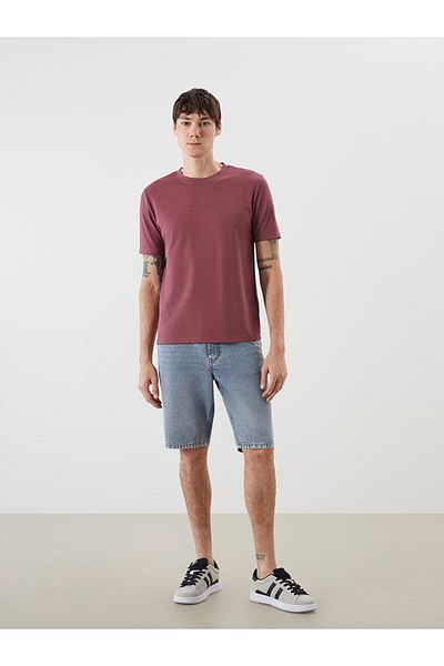 LC Waikiki New Season Crew Neck εμπριμέ χτενισμένο βαμβακερό ανδρικό Tisort - S5IM12Z8