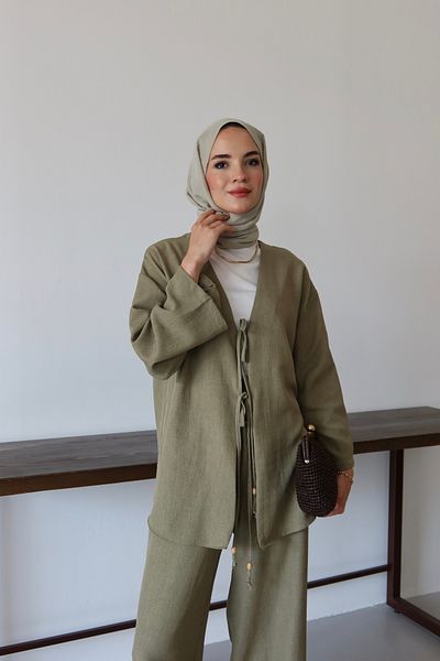 MOONSC Kimino Suit with Hijab Pants Khaki