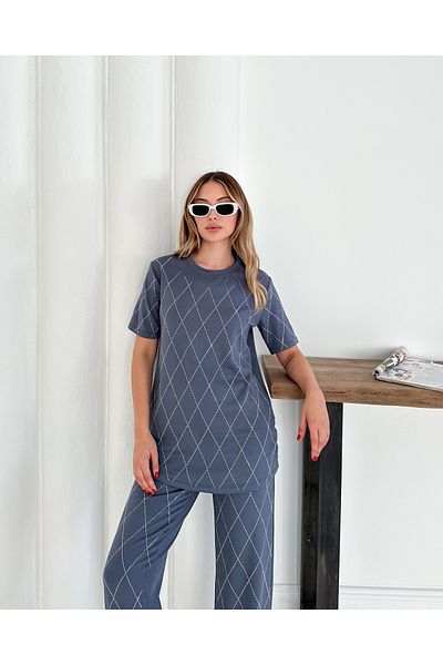 Louen lucie Double Suit Modal Fabric with Stones