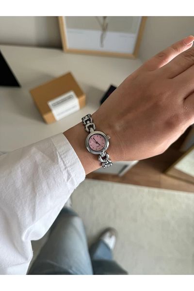 RoseandRoses Helix Vintage Model New Season Women's Wristwatch Silver (Pink Dial)