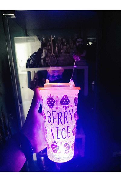 MRShopping Mr Lighted Fun Straw Cup 500 ml – Colorful Design & for Cold Drinks