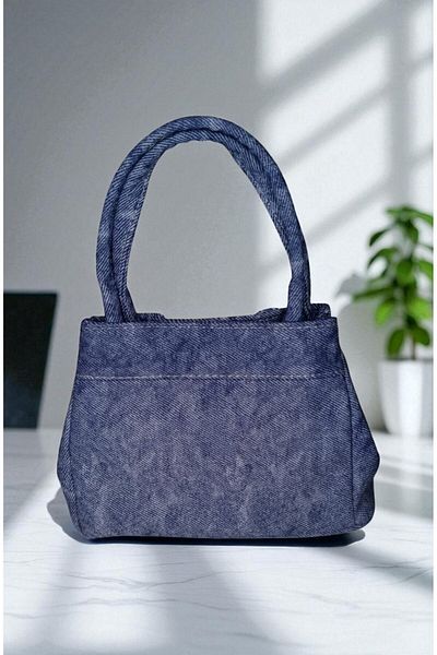 marufshop Geantă de mână și de umăr din denim cu curea reglabilă pentru femei