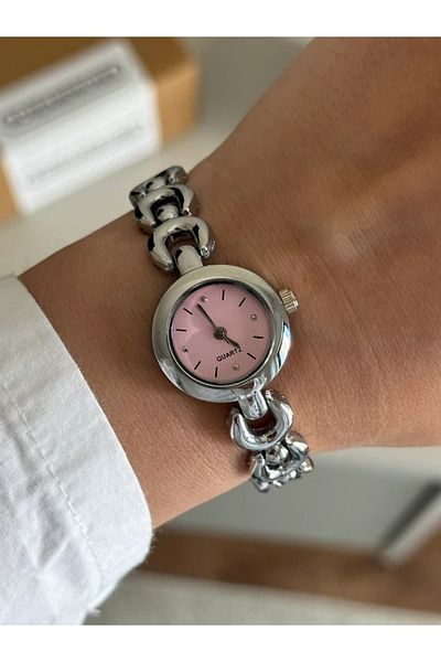 RoseandRoses Helix Vintage Model New Season Women's Wristwatch Silver (Pink Dial)