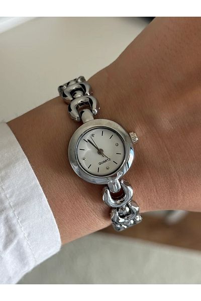 RoseandRoses Helix Vintage Model New Season Women Wristwatch Silver (White Dial)